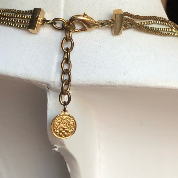 REDUCED Vincent Camuto Tigers Eye Gemstones Fancy Cut Gold Chain Necklace - Picture 4 of 8